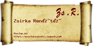 Zsirka Renátó névjegykártya