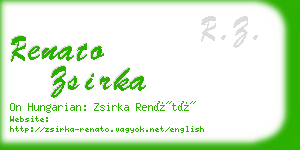 renato zsirka business card